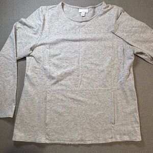 Pure Jill Classic Gray Long Sleeve‎ Pima cotton Women's Top SZ M